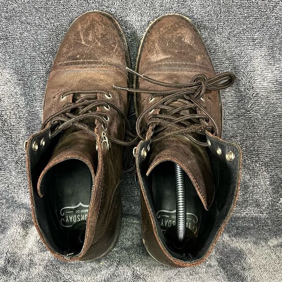 Thursday Boots Cap Toe Lace Up Brown Leather Boots Captain Mens Size 9 - Picture 5 of 8